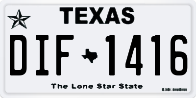 TX license plate DIF1416