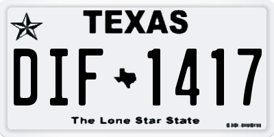 TX license plate DIF1417