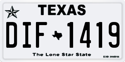 TX license plate DIF1419