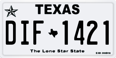 TX license plate DIF1421
