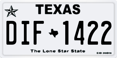 TX license plate DIF1422