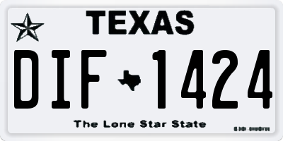 TX license plate DIF1424