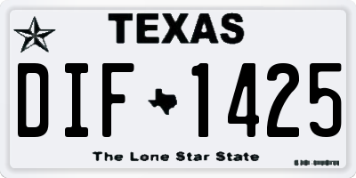 TX license plate DIF1425