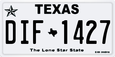 TX license plate DIF1427