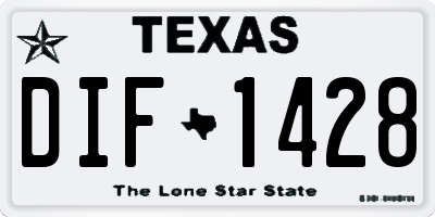 TX license plate DIF1428