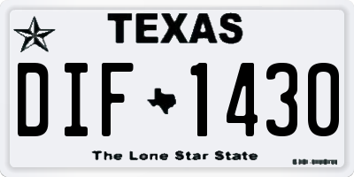 TX license plate DIF1430