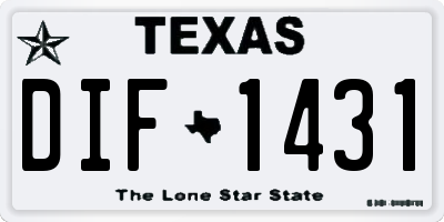 TX license plate DIF1431