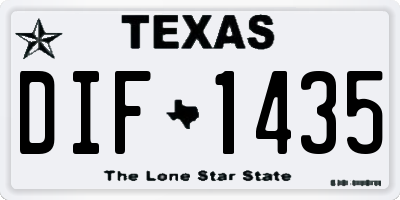 TX license plate DIF1435