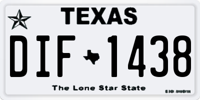 TX license plate DIF1438