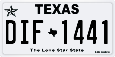 TX license plate DIF1441