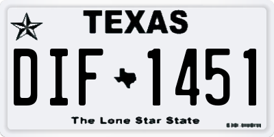 TX license plate DIF1451