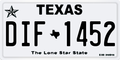TX license plate DIF1452