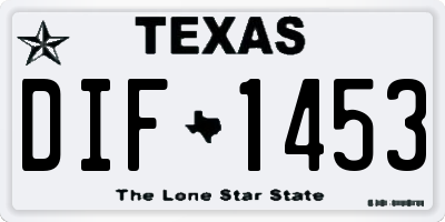 TX license plate DIF1453