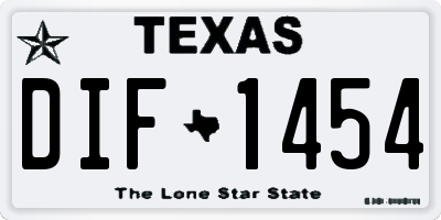 TX license plate DIF1454