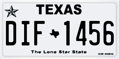 TX license plate DIF1456