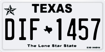 TX license plate DIF1457