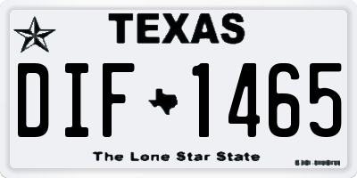 TX license plate DIF1465