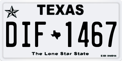 TX license plate DIF1467