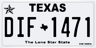 TX license plate DIF1471