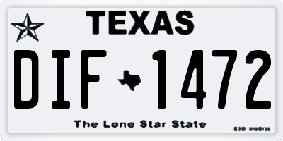 TX license plate DIF1472