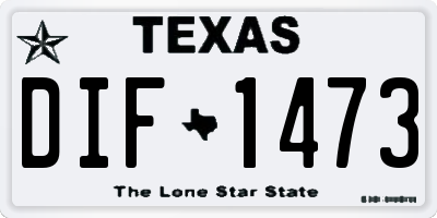 TX license plate DIF1473