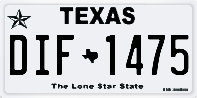 TX license plate DIF1475
