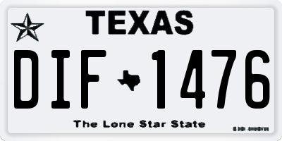 TX license plate DIF1476