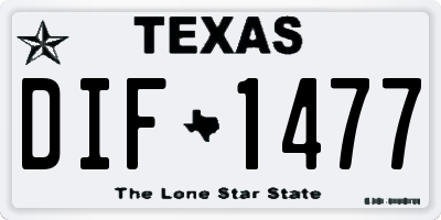 TX license plate DIF1477