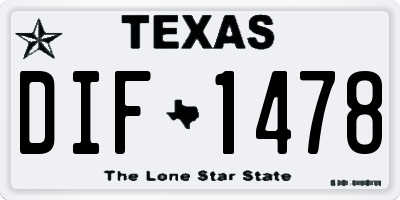 TX license plate DIF1478