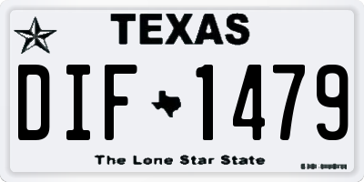 TX license plate DIF1479