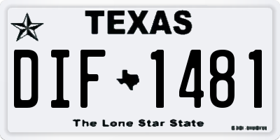 TX license plate DIF1481