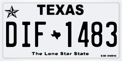 TX license plate DIF1483