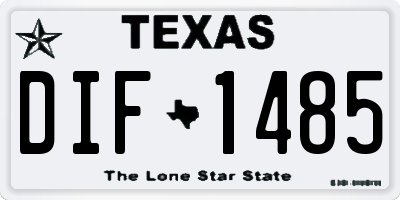 TX license plate DIF1485