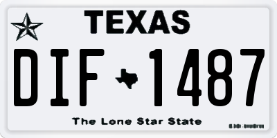 TX license plate DIF1487