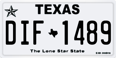 TX license plate DIF1489