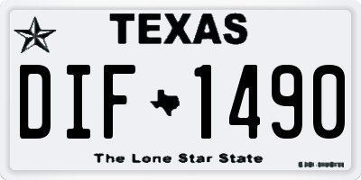 TX license plate DIF1490