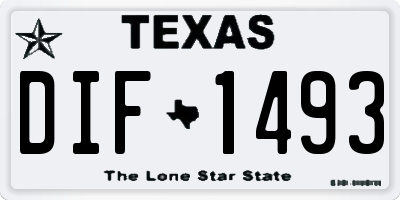 TX license plate DIF1493