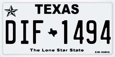 TX license plate DIF1494
