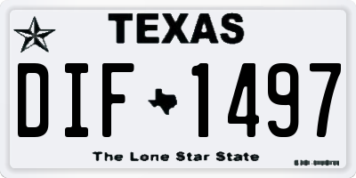 TX license plate DIF1497