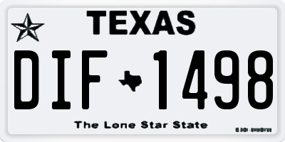 TX license plate DIF1498
