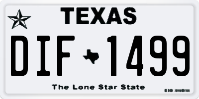 TX license plate DIF1499