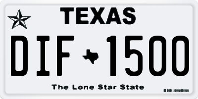 TX license plate DIF1500