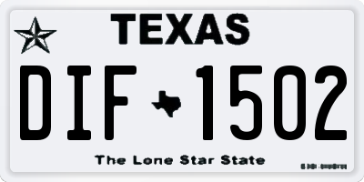 TX license plate DIF1502
