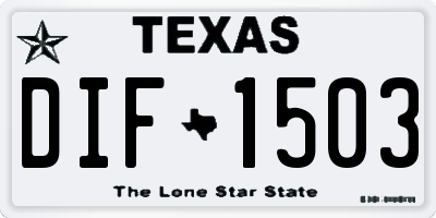 TX license plate DIF1503