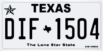 TX license plate DIF1504