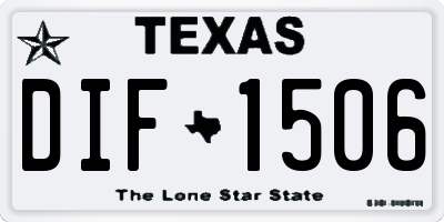 TX license plate DIF1506