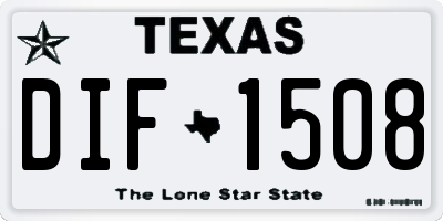 TX license plate DIF1508