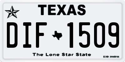 TX license plate DIF1509