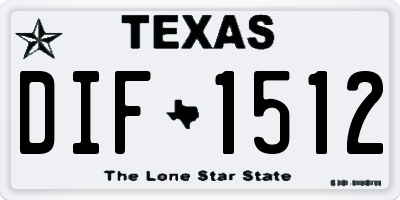 TX license plate DIF1512
