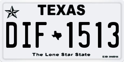 TX license plate DIF1513